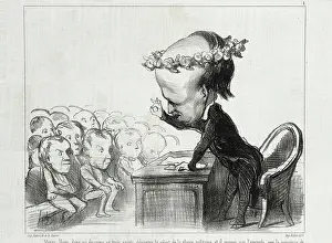 Lithographs Prints: Victor Hugo dans un discours en trois points