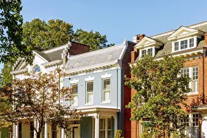 Street Scene Prints: Victorian houses in The Fan District in Richmond, Virginia, USA