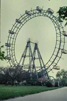 Giant Prints: Vienna Austria April 1985 Ferris wheel in Vienna in 80s