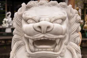 Carving Prints: Vietnam, Hai Duong, Stone carving of lion