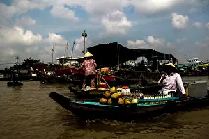 Vietnamese Prints: VIETNAM - MEKONG DELTA - MARKET