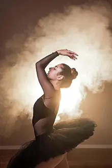 Interior Photo Prints: side view ballet posture smoke