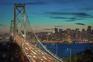 Commute Prints: View of the Bay Bridge with San Francisco in the background