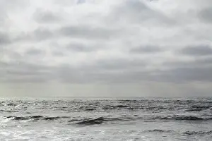 Coastal Feature Prints: View from the beach over the water, to the horizon, and the seascape at dusk25/09/2012