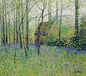 View to Bothy, Bluebell Wood, Cerney House by Charles Neal, b.1951 British