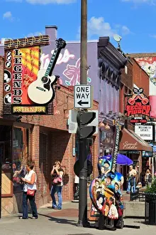 Arts Culture And Entertainment Prints: View of the Broadway Street, Nashville, Tennessee, USA