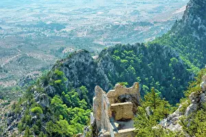 Middle Eastern Prints: View from Buffavento Castle (Buffavento Kalesi), Cyprus