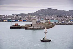 Maritime Prints: View of coastal harbour and town, Holyhead, Holy Island, Anglesey, Wales, October