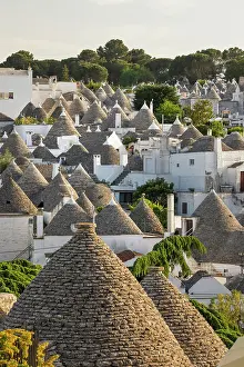 Household Prints: View over conical stone roofs of traditional trulli houses in the old town