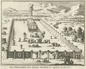 Altar Prints: View of the court and the Tabernacle, Jan Luyken, Willem Goeree, 1683