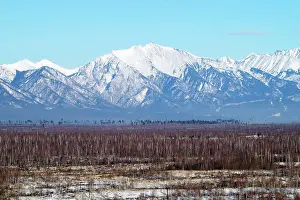 Nepal Prints: View of the Eastern Sayan Mountains on a clear day