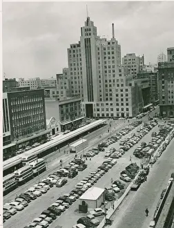 Johannesburg Prints: View of ESCOM House, car park and some surrounding buildings