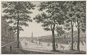Occasion Prints: View of the French camp on the Malieveld in The Hague in honor of the throne stiffening of Lodewijk Napoleon