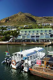 Outdoor Africa Prints: View of harbour at Simons Town Waterfront
