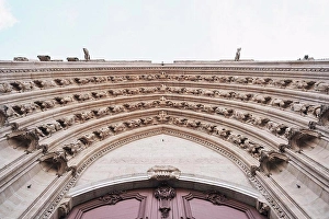Portal Prints: View from below Lyon Cathedral, France