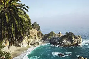 Land Scape Prints: View of McWay Cove, Highway 1, Big Sur, Monterey, California Coast, USA