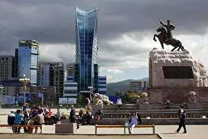 Capital Prints: View of the new area of Ulan Bator, Mongolia, Central Asia, Asia