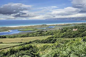 Swamp Prints: View over Nez de Jobourg and the Reserve Naturelle Nationale de la Mare de Vauville