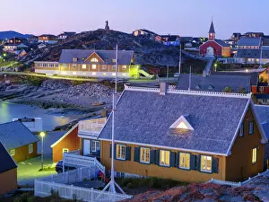Denmark Prints: View over the old colonial harbor and the old town