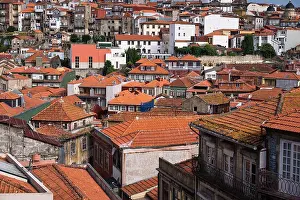 Porto Prints: View on a old European city, Tiled roofs