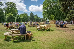 Monarch Prints: View of outside cafe seating at Sandringham House