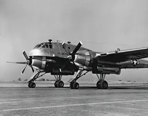 Aviation Prints: This side view of the revolutionary new Fairchild XC-120 Packplane displays the specially-designed quadricycle landing