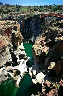 Rural Scene Prints: View at a river in a canyon, Bourke's Luck Potholes, Transvaal, South Africa, Africa