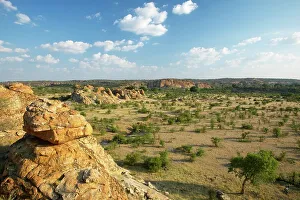 Tuli Lodge Prints: View and rock formations near de Beer's Koppie towards Limpopo River