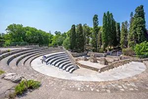 Only Women Prints: View of Roman Odeon of Kos, Kos Town, Kos, Dodecanese, Greek Islands, Greece, Europe