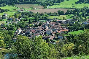 Town View Prints: View on Saint Cirgues village. Haut-Allier region