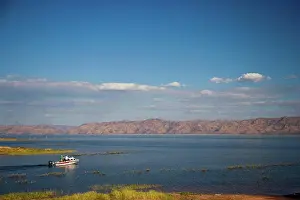 African Photograph Prints: View from at Spurwing Island Lodge. Lake Kariba. Zimbabwe