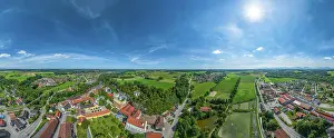 Wahrzeichen Prints: View of Stein an der Traun Near Traunreut in Upper Bavaria the Village of Stein an der Traun in the upper Bavarian