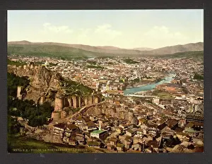 Georgia Prints: View of Tiflis / Anonymous / Colour Lithography / c. 1890/ Private Collection / Landscape