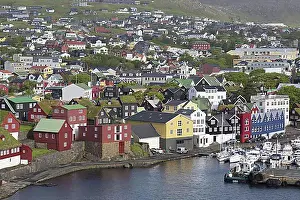 Townscape Prints: View over Torshavn, capital and largest city of the Faroe Islands