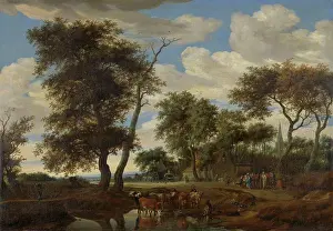 Fineart Prints: View of a village, Salomon van Ruysdael, 1663