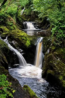 Water S Prints: View of waterfall and river, Pecca Twin Falls