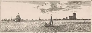 Rotterdam Prints: View of the west side of the river Maas