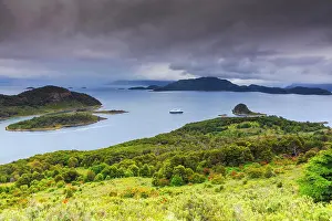 Chile Prints: View of Wulaia Bay, Isla Navarino, Murray Channel, Patagonia, Chile, South America