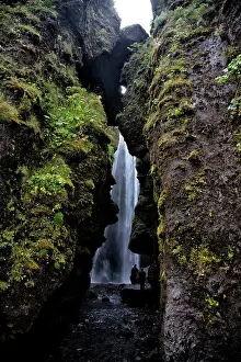 Cliffs Prints: Views of Gljufrabui Waterfall in Iceland