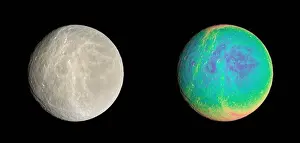 Planetary Science Prints: Two Views of Rhea