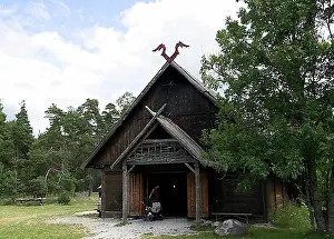 Story Prints: Viking longhouse near Tofta, Gotland, Sweden, Europe