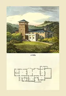 Cottage Prints: Villa #3, Rural Residential Design