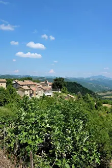 Marche Prints: Village of Meschia. Municipality of Roccafluvione. Sibillini Mountains. Marches. Italy