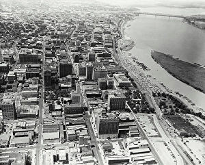 Vintage Photograph. Aerial view of Memphis