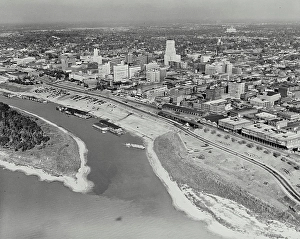 Vintage photograph. Aerial view of Memphis, Tennessee