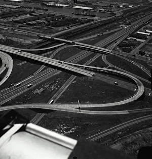 Populated Prints: Vintage Photograph. Aerial view of Newark Interchange over New Jersey Turnpike