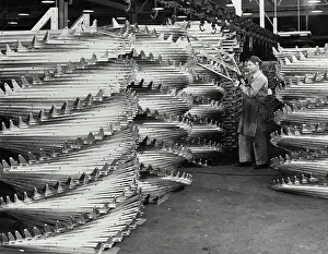 Aluminium Prints: Vintage photograph. Aluminum window frames are stacked in Louisville