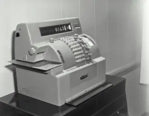 Mechanical Prints: Vintage Photograph. A cash Register
