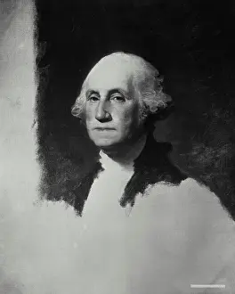 Institution Prints: Vintage Photograph. Celebrated portrait of George Washington by Gilbert Stuart
