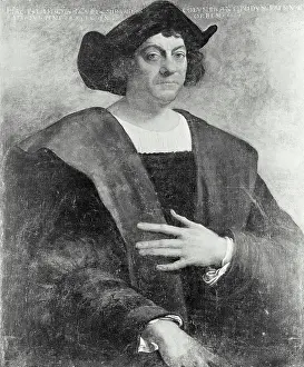 Columbus Prints: Vintage photograph. 'Christopher Columbus' by Sebastiano del Piombo